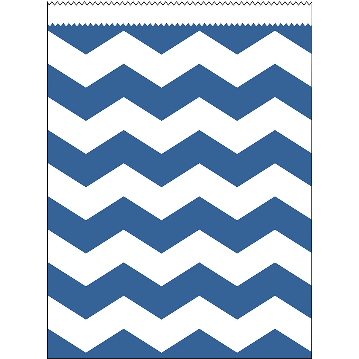 Papiertüten Gross 22 x 16 cm, Chevron, Blau, 10 Stück