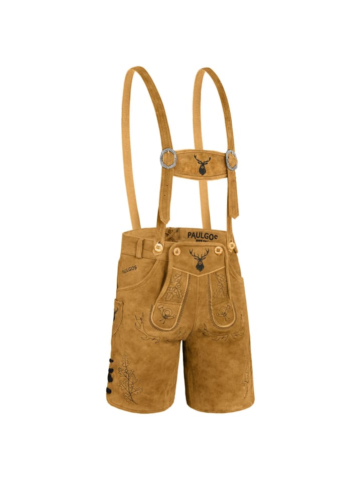 PAULGOS Lederhose Kurz Echtleder HK5 in Hellbraun günstig kaufen