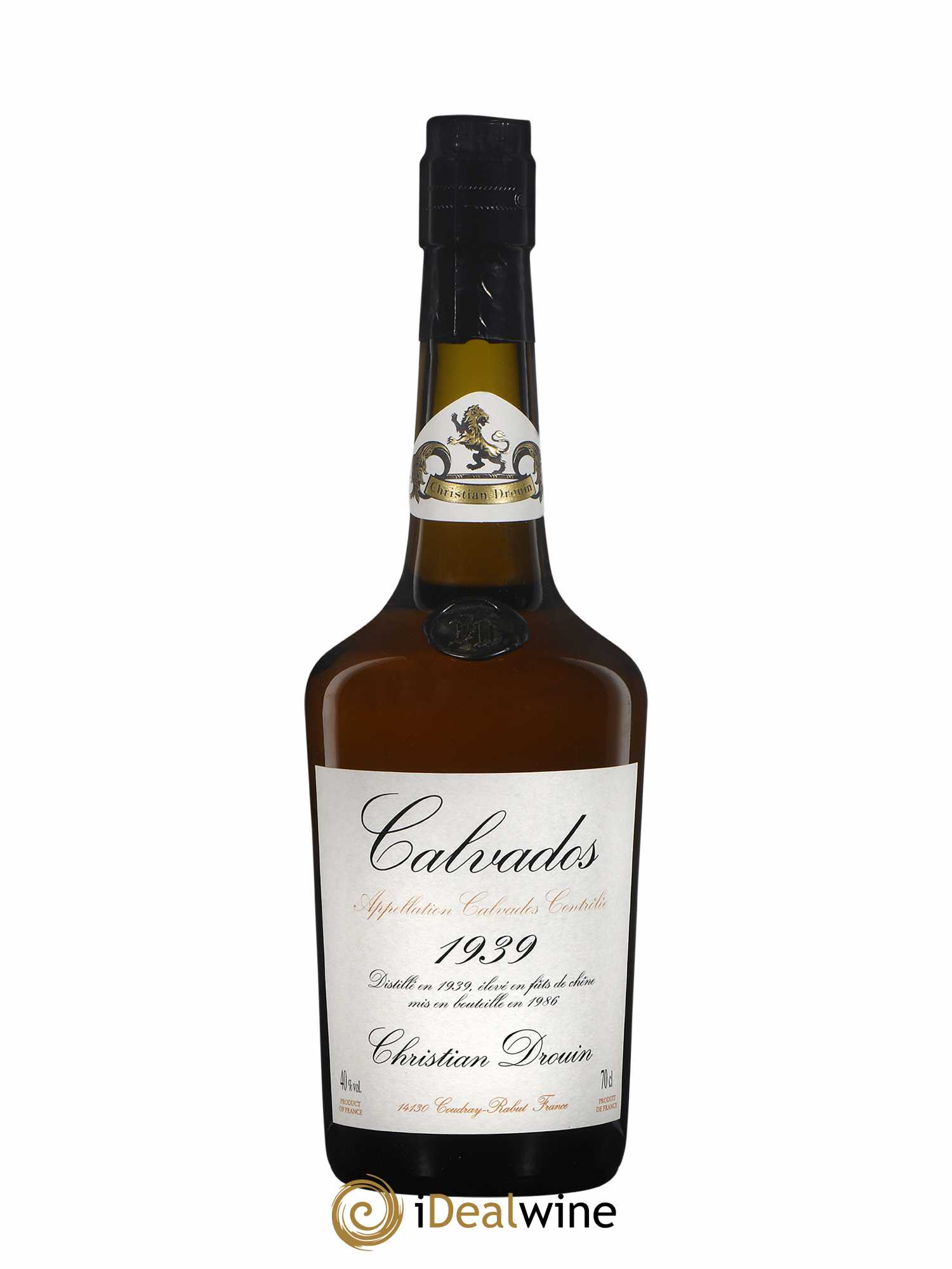 Calvados Christian Drouin AOC  1939 - Lot de 1 Bouteille