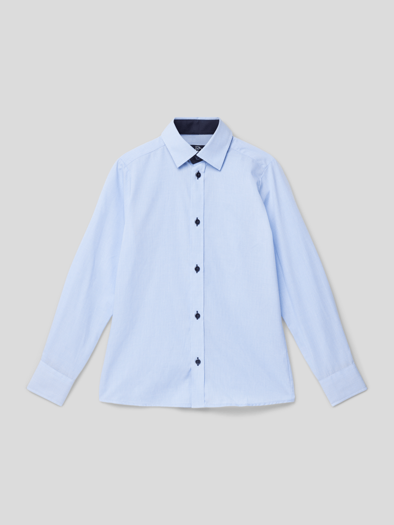Slim Fit Hemd mit Allover-Muster in bleu
