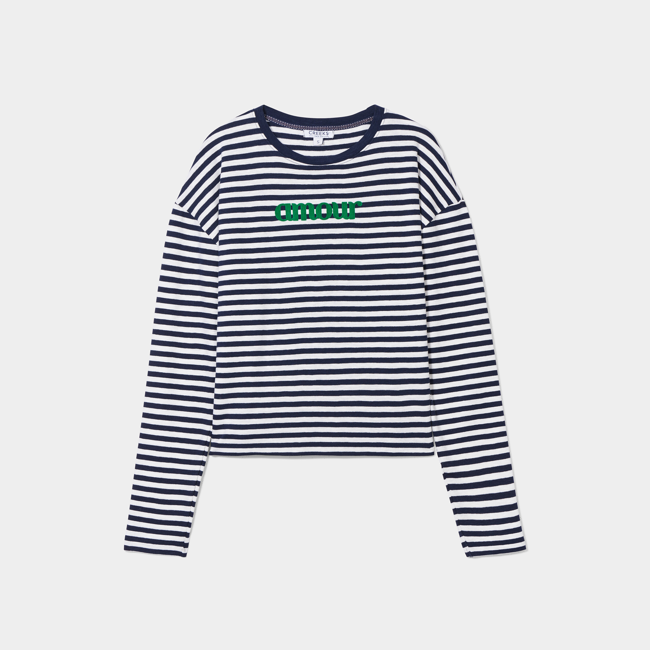 T-shirt ajusté col rond coton Creeks ivoire femme | La Halle