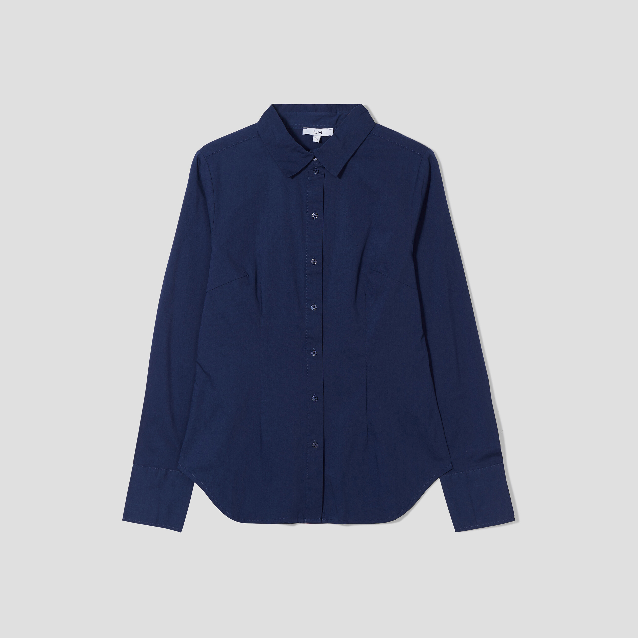 Chemise cintrée manches longues bleu marine femme | La Halle