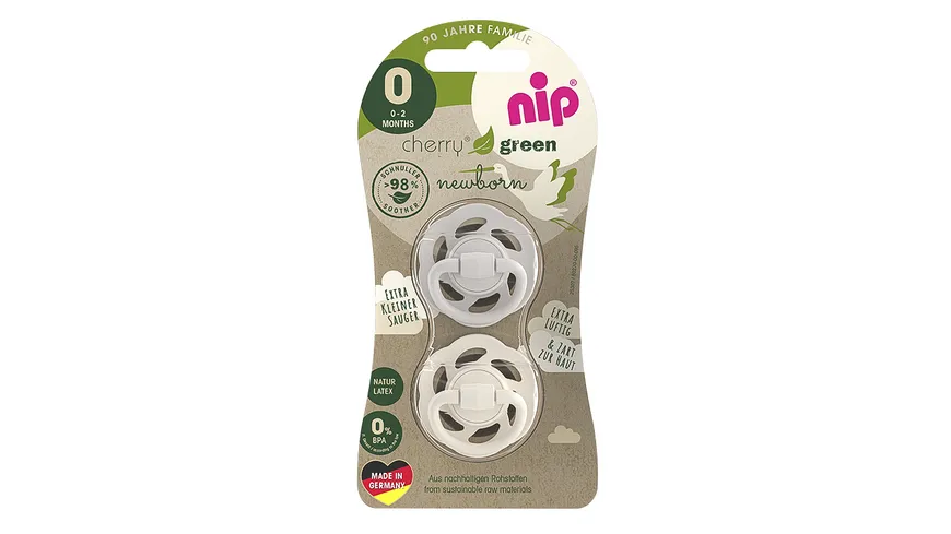 nip® Schnuller Cherry Green Newborn Unisex Größe 0 (ab 0 Monate)