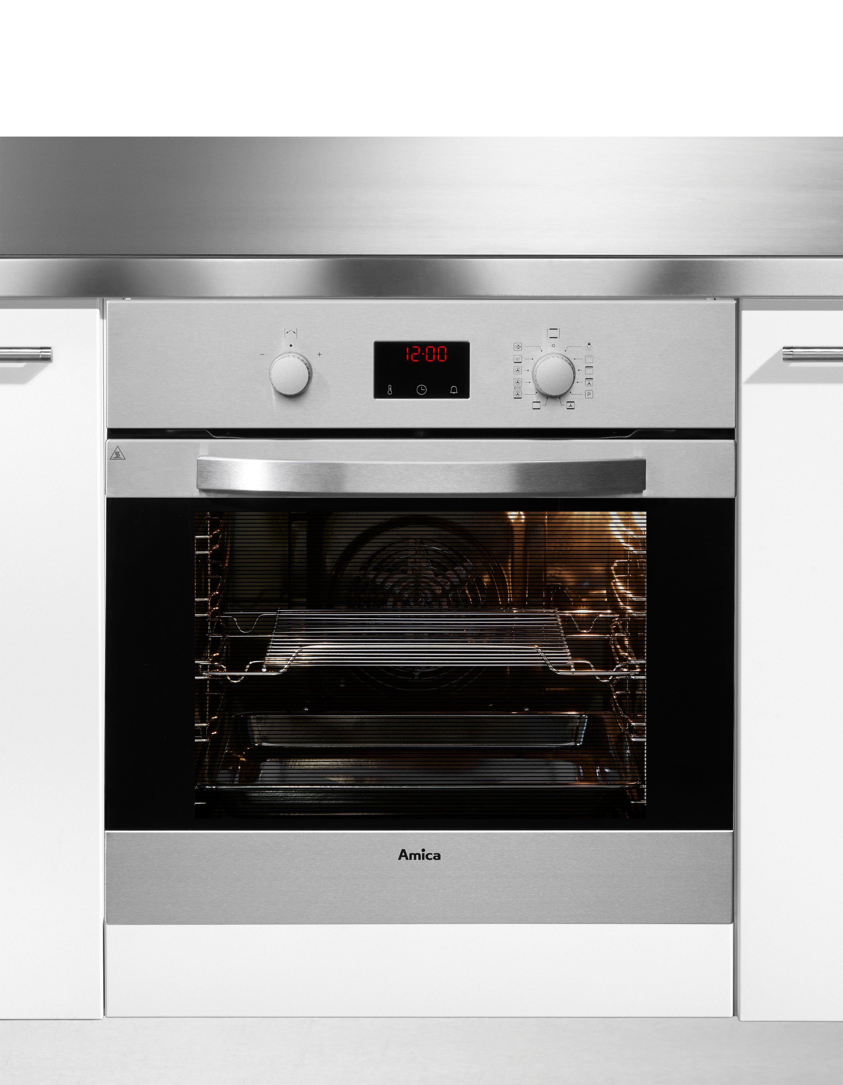 Amica Backofen EBP 13624 E, mit Teleskopauszug nachrüstbar, Pyrolyse-Selbstreinigung