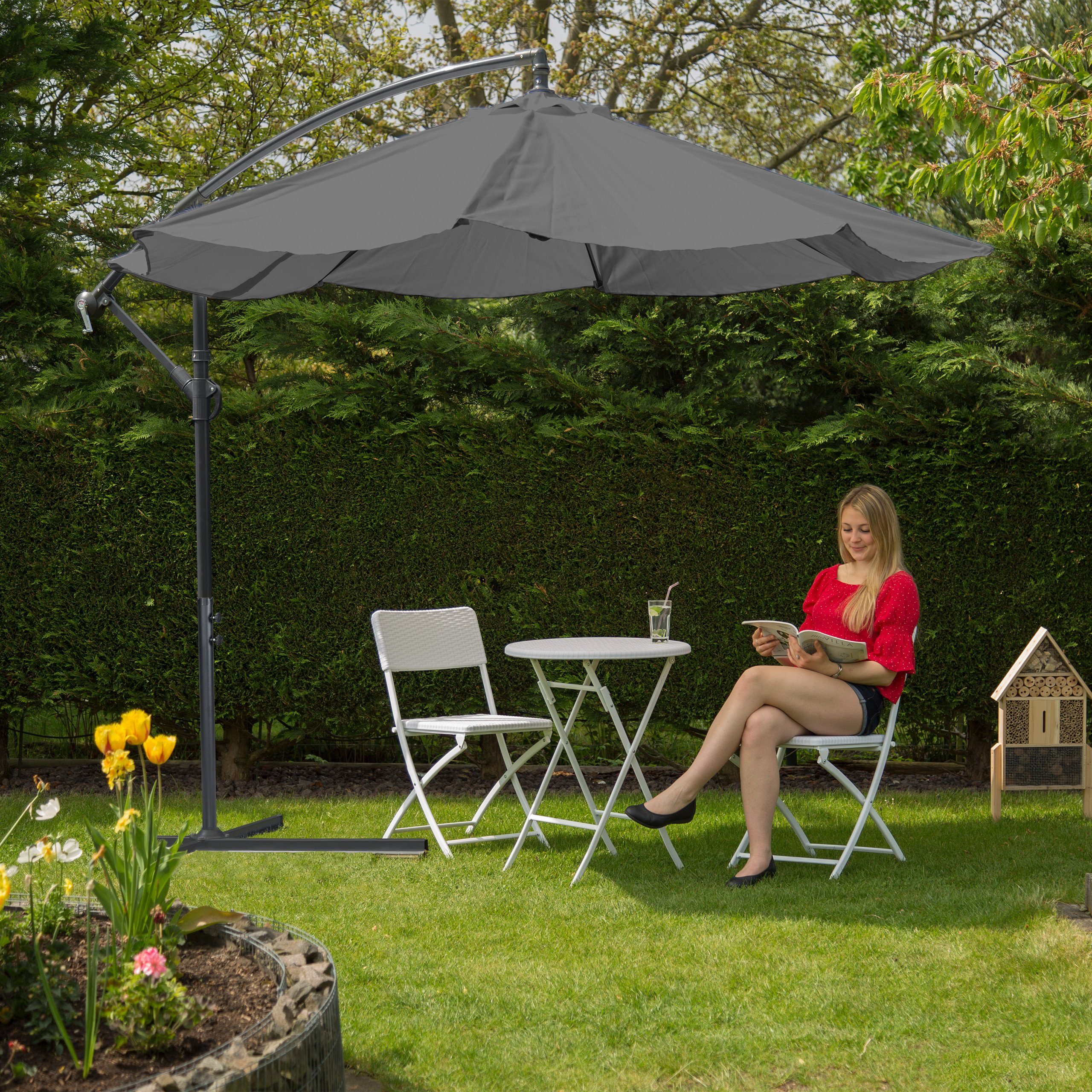 relaxdays Ampelschirm Ampelschirm D: 300 cm