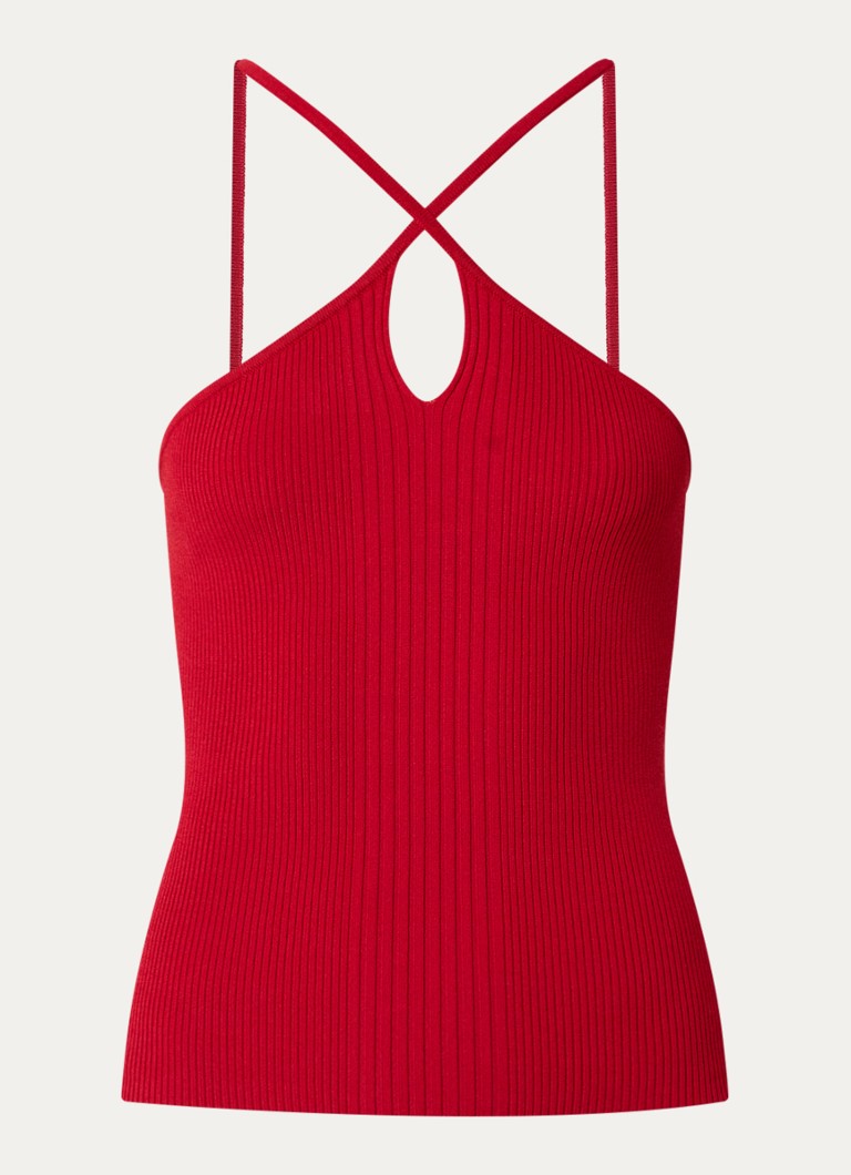 SAMSØE SAMSØE Sanina fine-knit halter top with cut-out detail