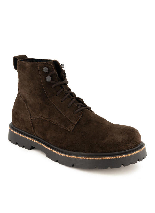 BIRKENSTOCK, Schnürboots  Highwood, Veloursleder Schmale Passform, mocca