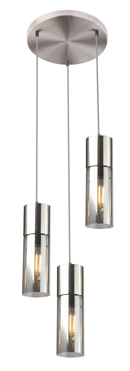 Globo Lighting - ANNIKA - Hängeleuchte Metall Nickel matt, 3x E27