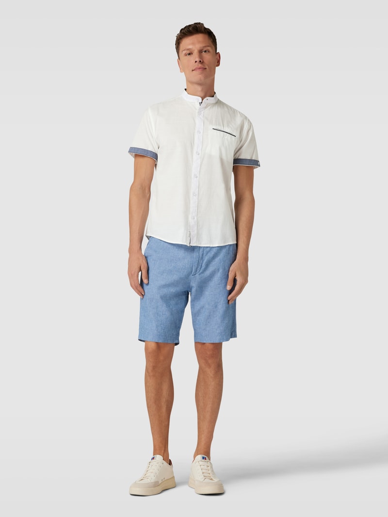 Freizeithemd mit Stehkragen Modell 'slubyarn' in offwhite