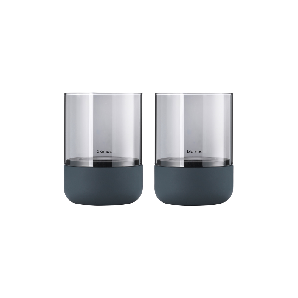Windlicht-Set Calma steel gray
