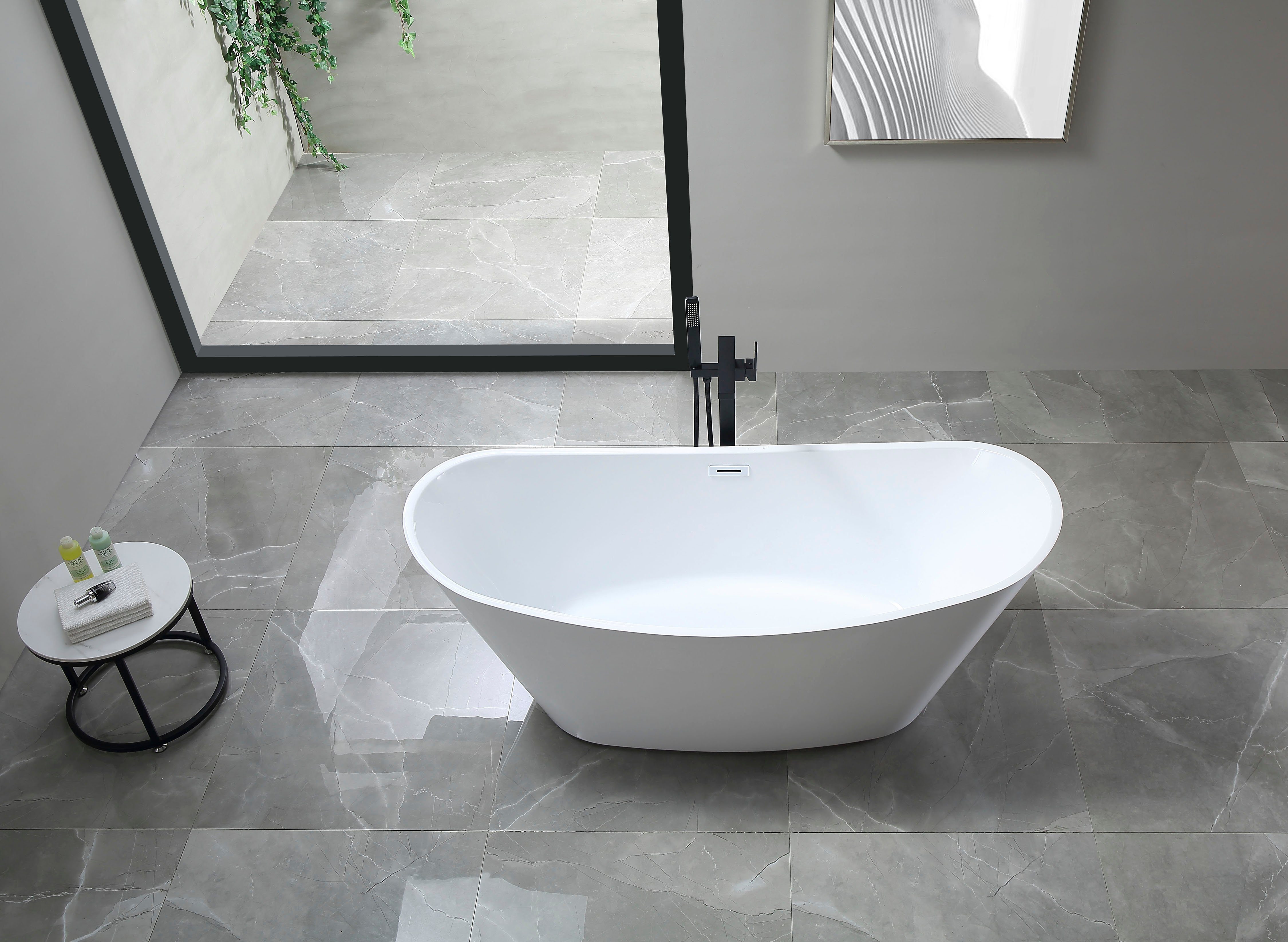 welltime Badewanne Lagos, freistehend, aus hochwertigem Sanitäracryl, mit Pop Up Ventil
