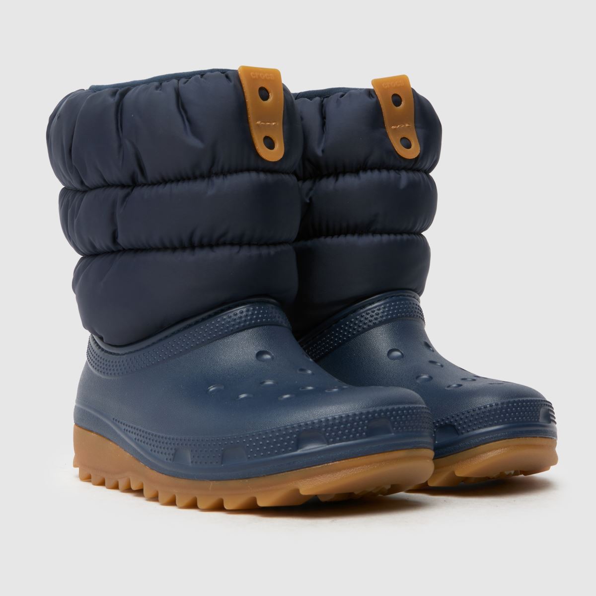 Crocs marinblå multi classic neo puff pojkar junior stövlar