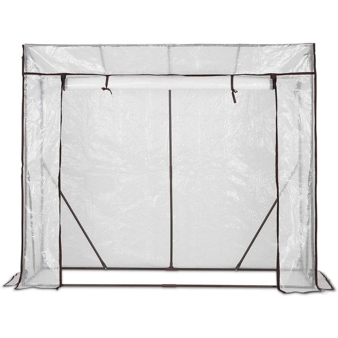 Sekey Gewächshaus Schrägdach Foliengewächshaus Tomatenhaus Begehbares Tomatengewächshaus, 200x77x146/169cm, 140g/m² PE Plane Wasserdicht Wetterfest Pflanzenhaus