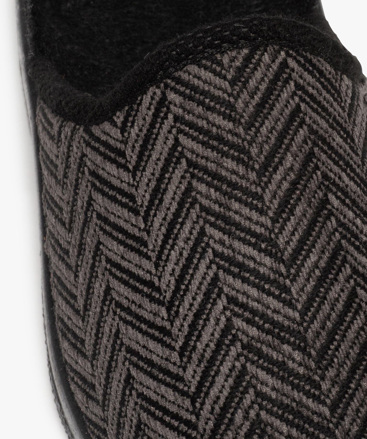 Chaussons mules confort à chevrons homme gris | GEMO