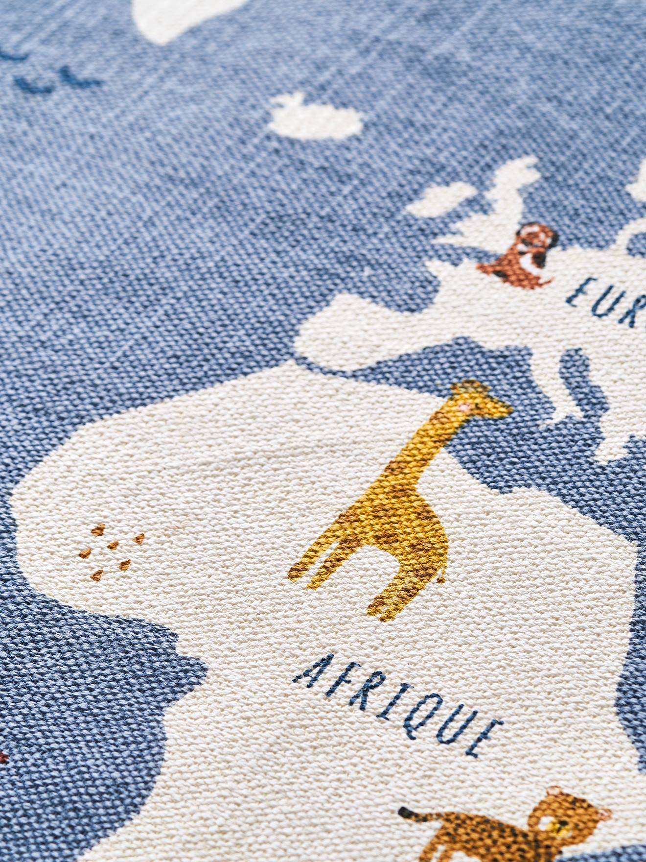 Tapis rond Mappemonde bleu / multicolore