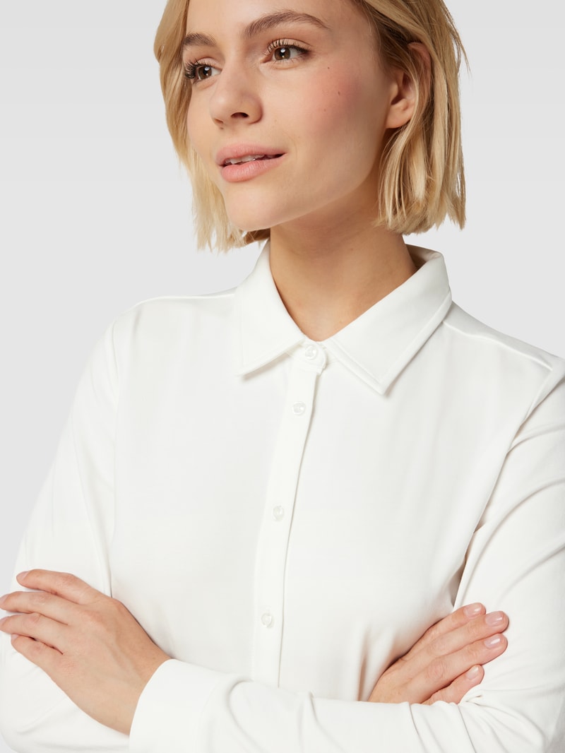 Hemdbluse mit Allover-Muster in offwhite