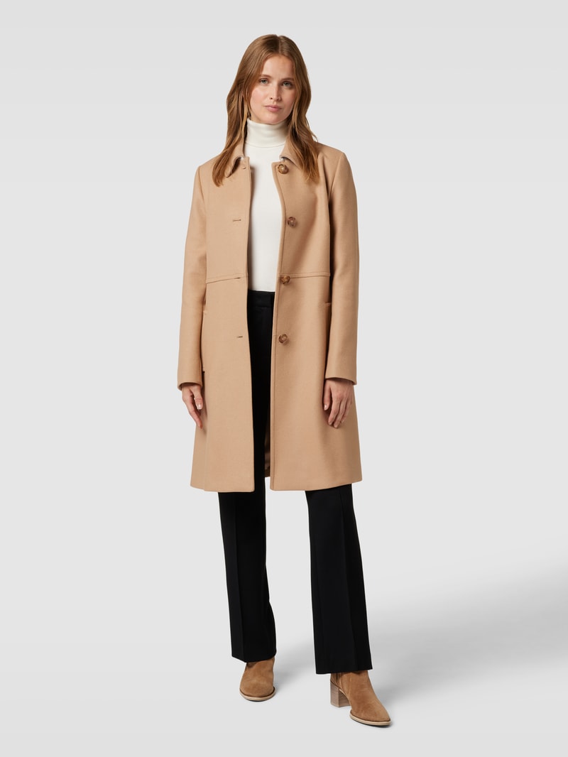 Mantel mit Label-Details in camel