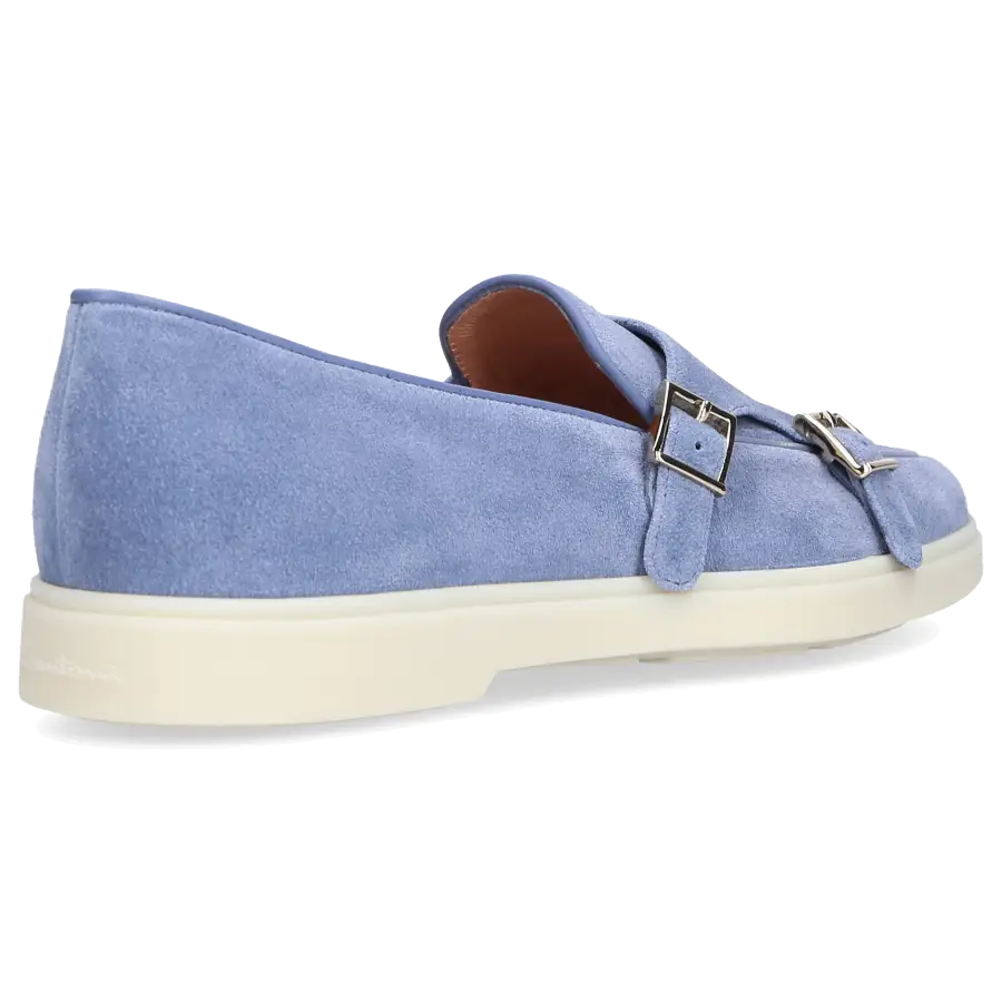Santoni - Monk Schuhe 59194 Veloursleder - blau