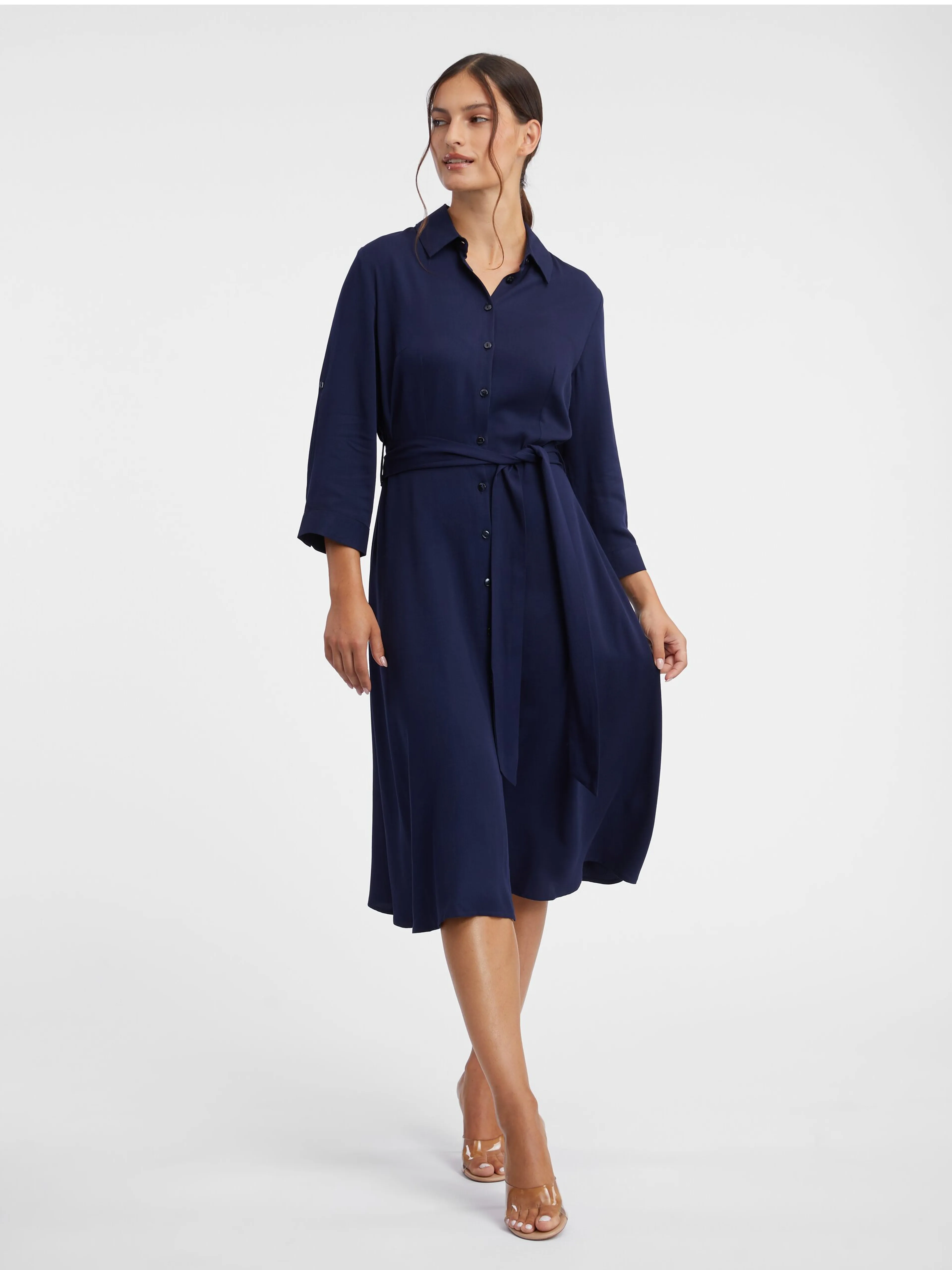 Dunkelblaues Damen-Midikleid ORSAY
