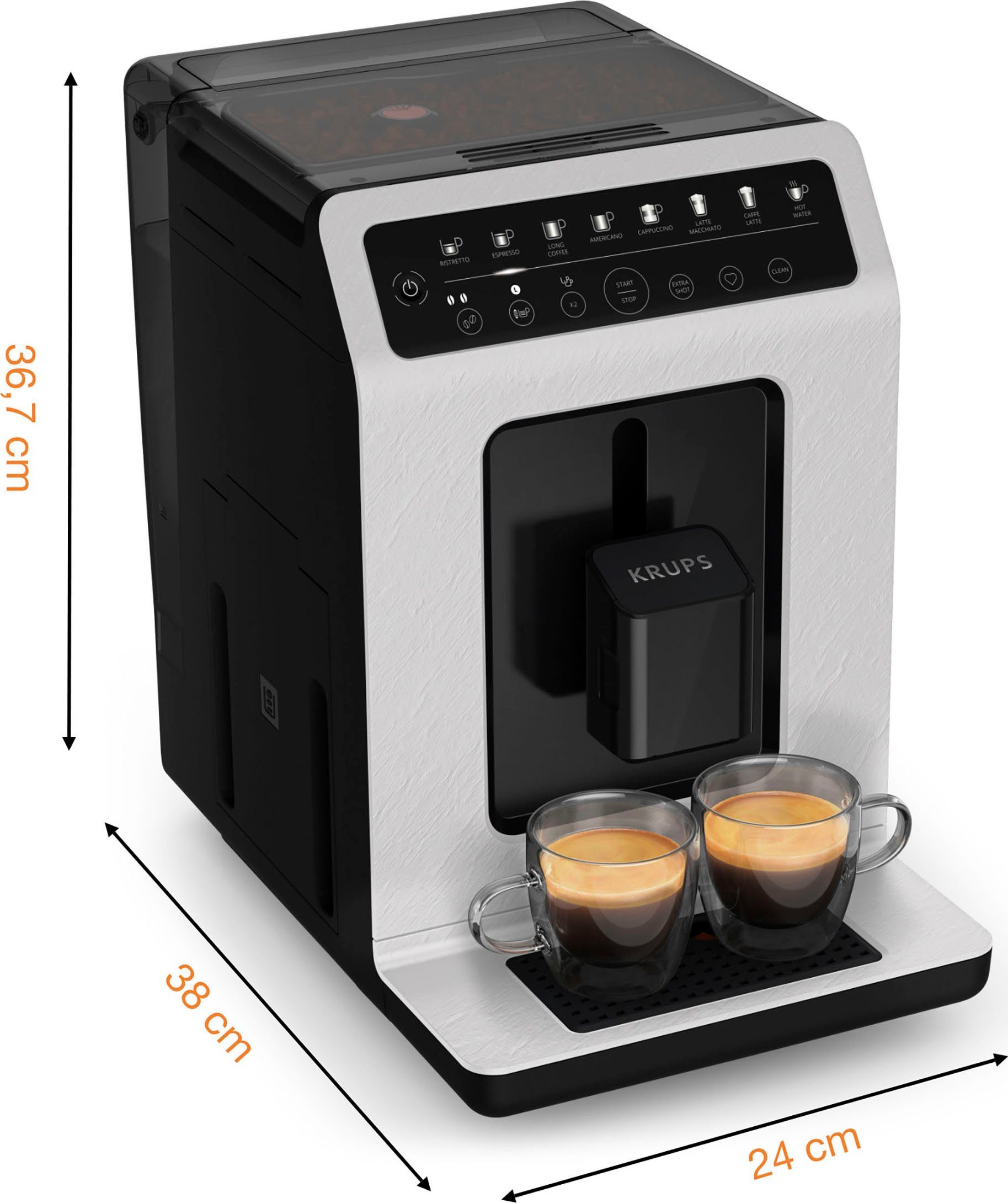 Krups Kaffeevollautomat EA897A Evidence ECOdesign, ökologisch, Touch-Steuerung