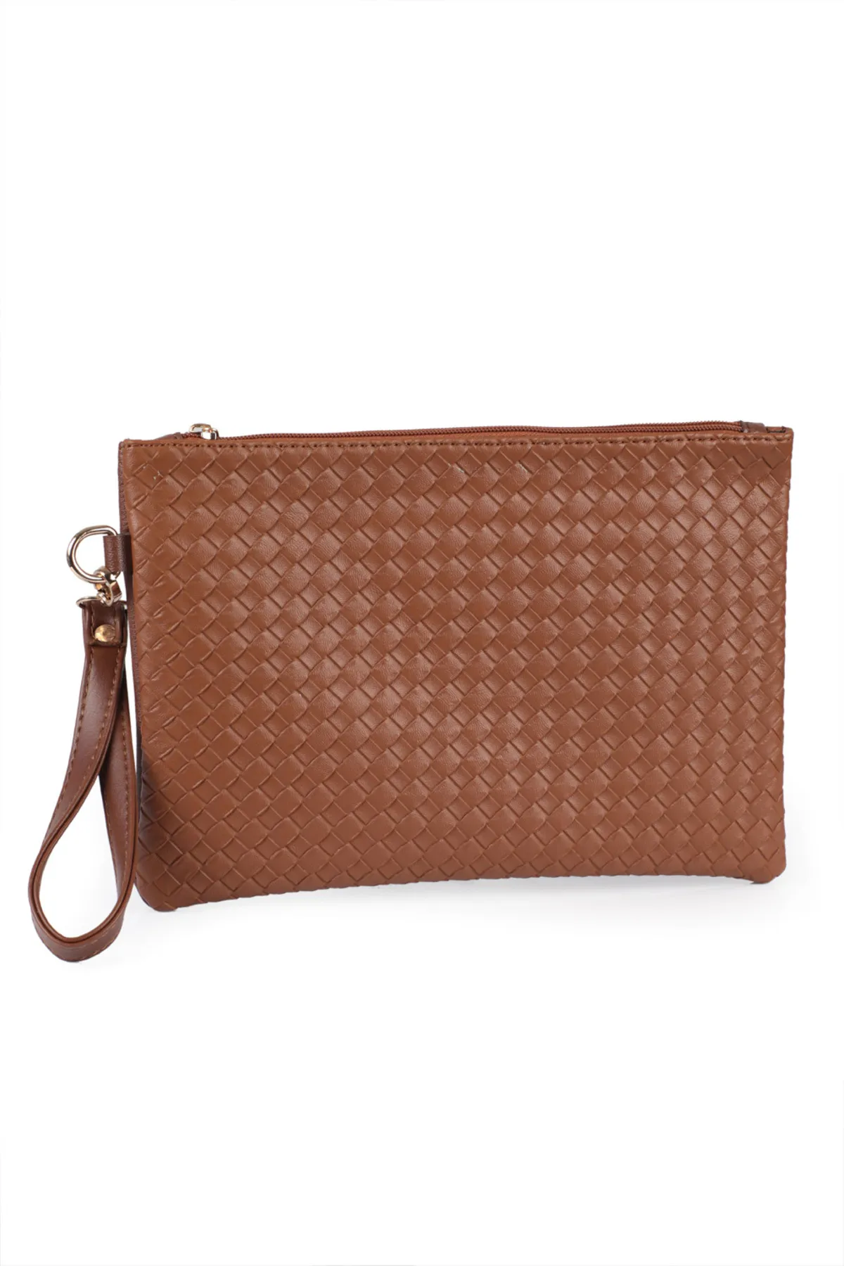 Capone Outfitters  Capone gestrickte gemusterte Paris 814 Tan Damen-Clutch