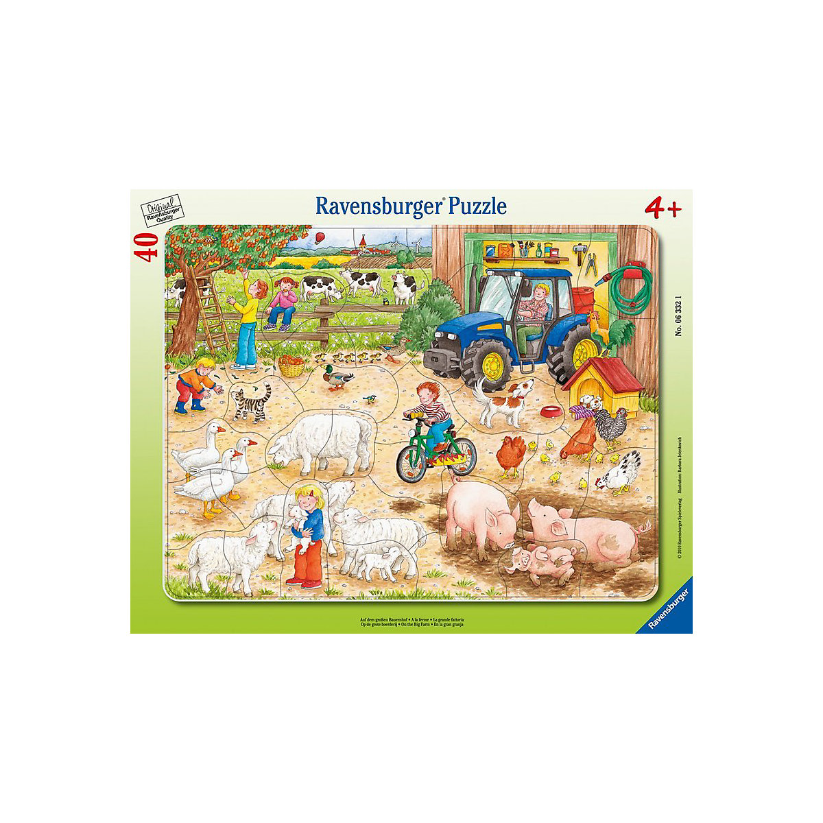 Rahmen-Puzzle, 40 Teile, 32,5x24,5 cm, Auf dem großen Bauernhof