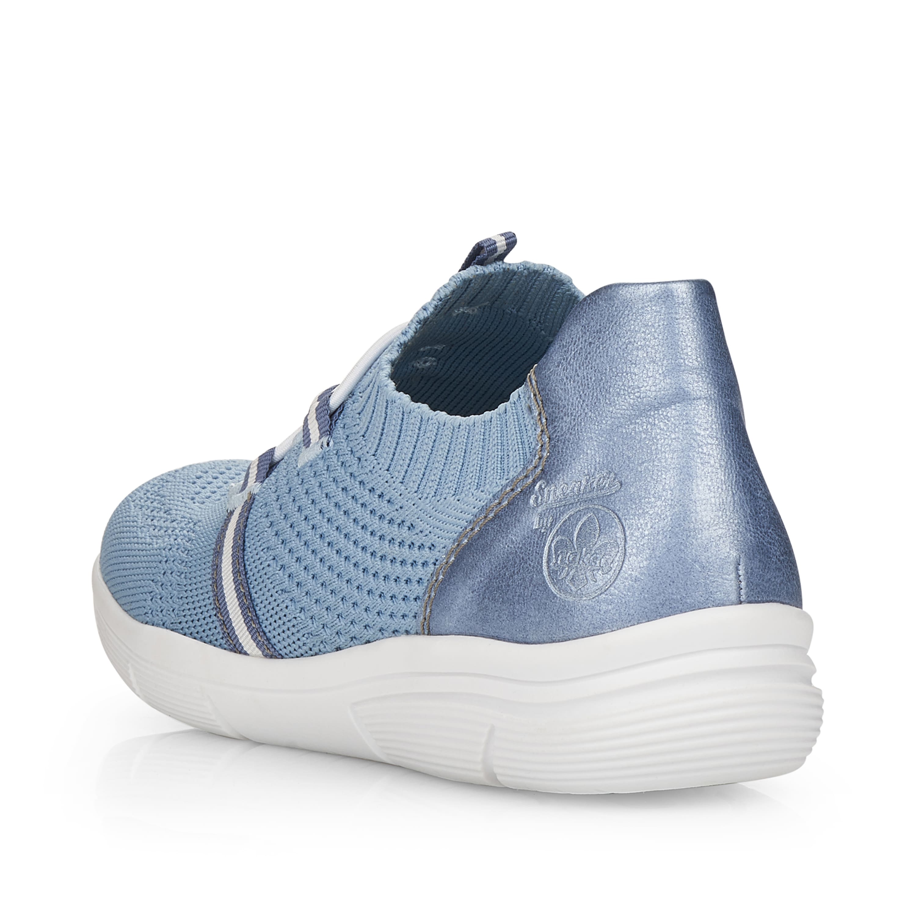Rieker Damen Slipper himmelblau-reinweiß