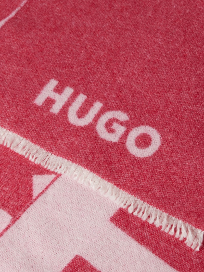 Schal mit Label-Print Modell 'Alexie' in pink