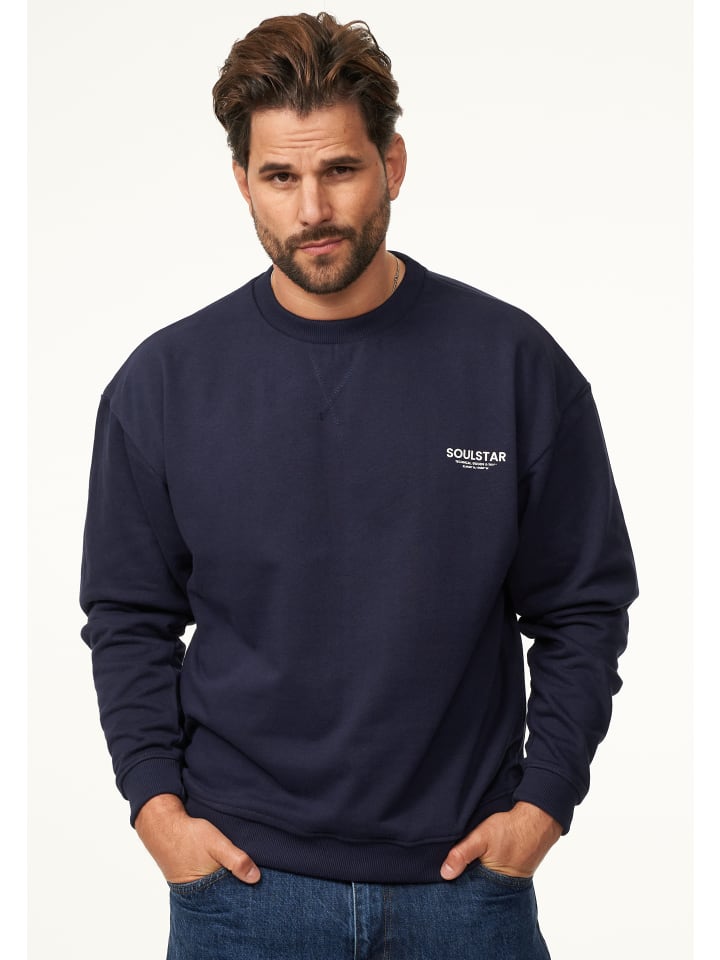 SOULSTAR Sweatshirt - S2PAJU Oversize Pullover Crew-Neck Sweater in Navy günstig kaufen