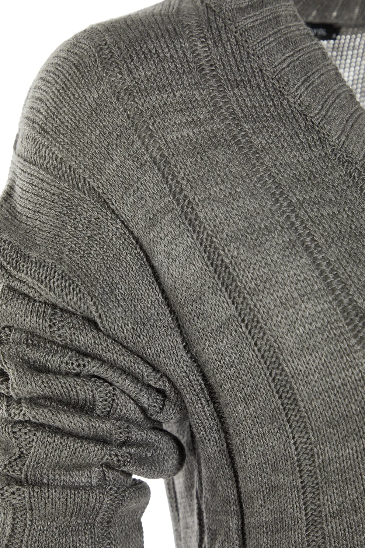 Trendyol Collection  Graues Oversize-Pullover-Hose mit V-Ausschnitt, Strickoberteil und -unterteil-Set TWOAW22AU0229
