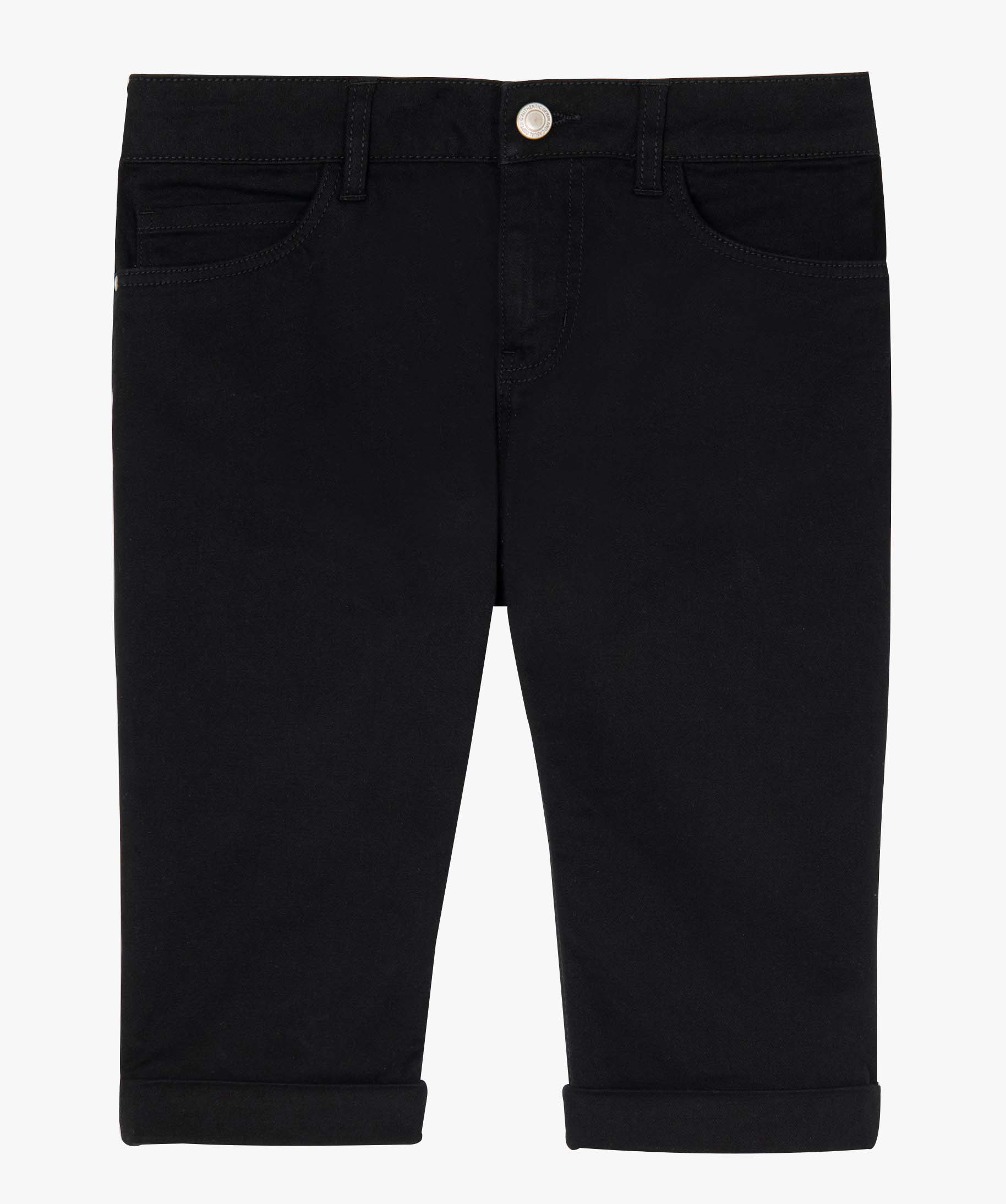 Bermuda femme en coton extensible noir | GEMO