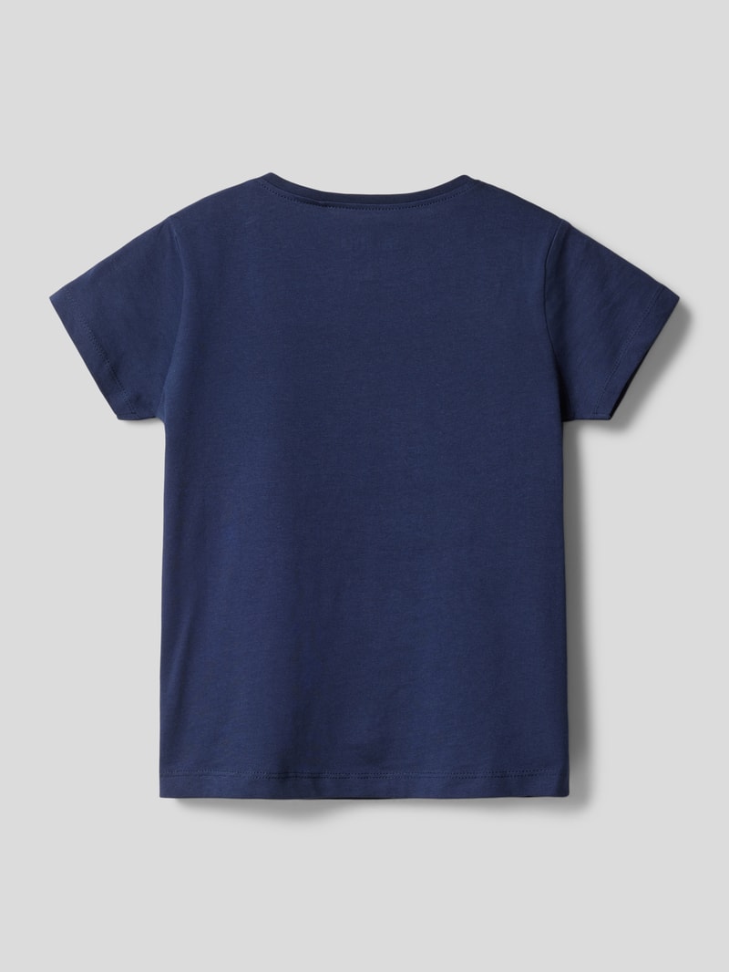 T-Shirt mit Wendepailletten in blau