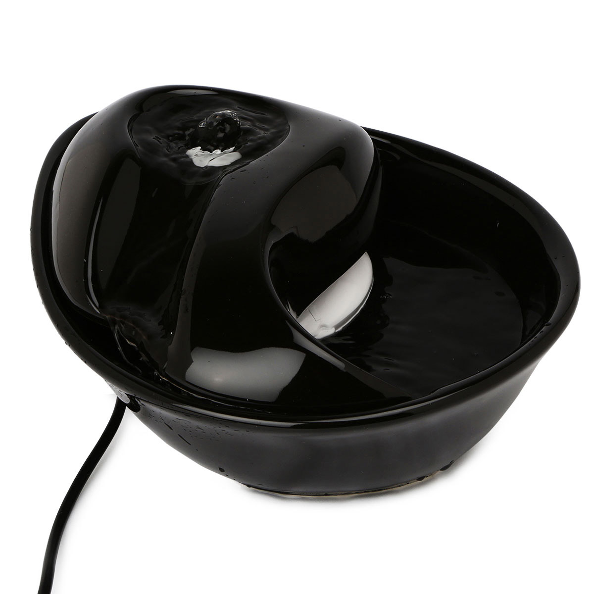 Pioneer Pet Keramik Trinkbrunnen Rain Drop Style 1,8 l schwarz