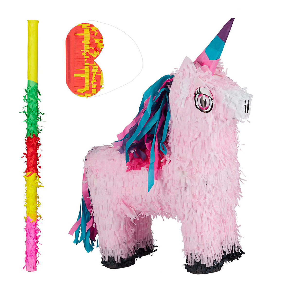 3 tlg. Pinata Set Einhorn