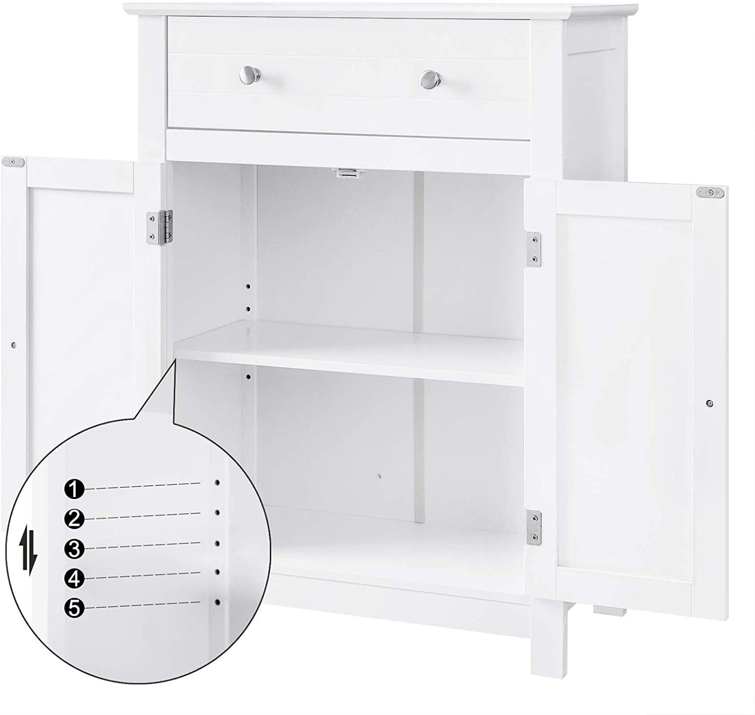 VASAGLE Badkommode Badezimmerschrank, mit Schublade und Zwischenfach