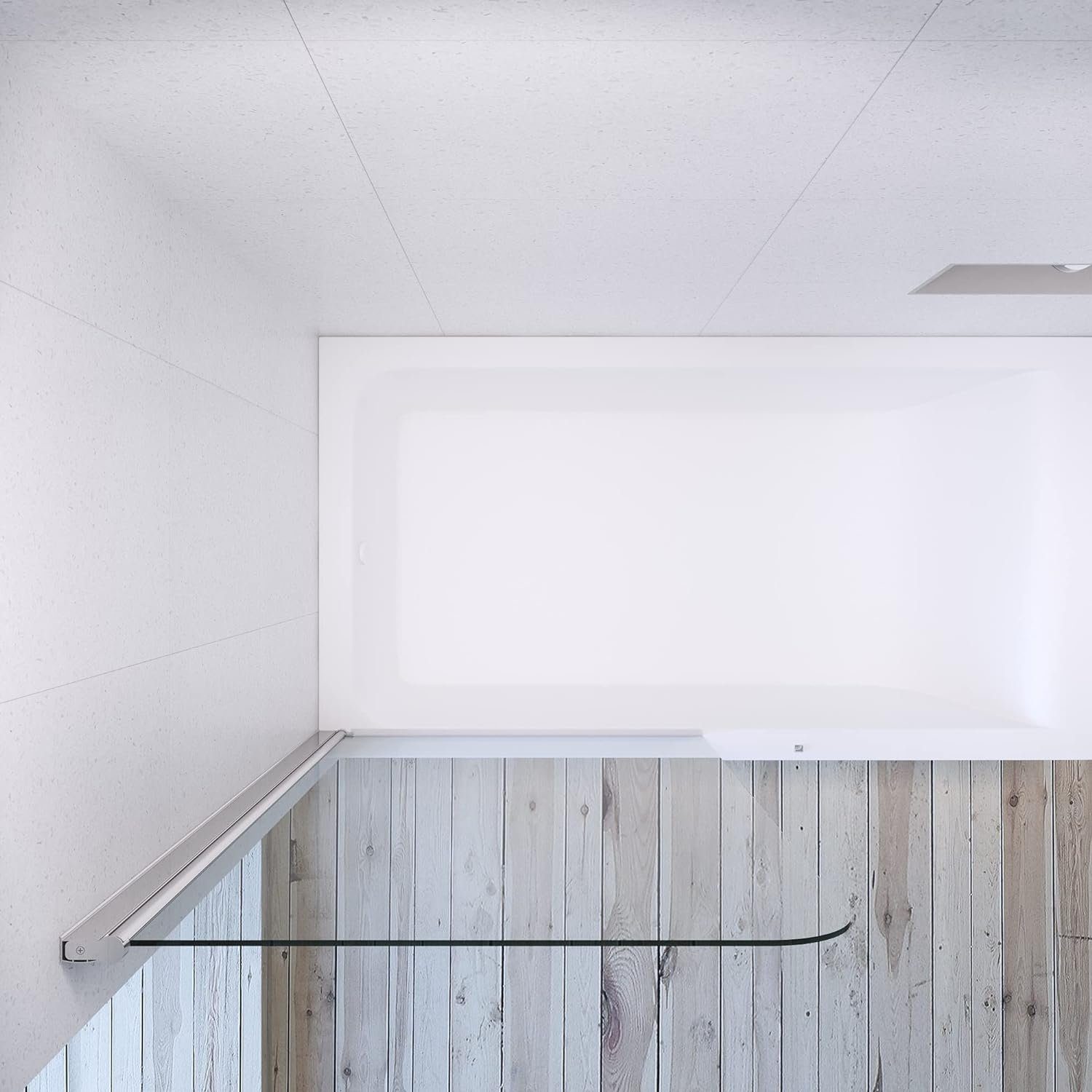 AQUABATOS Badewannenaufsatz Duschwand Duschtrennwand Duschabtrennung für Badewanne 80x140 cm, 5 mm ESG Einscheiben Sicherheitsglas, mit Nano Beschichtung Hebe-senk-Funktion