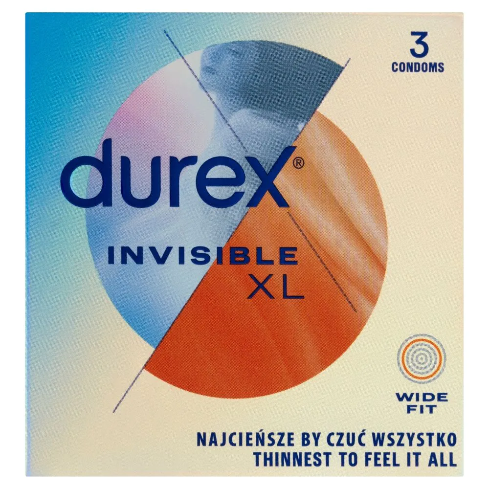 Durex Invisible XL kondomer, 3 stk.