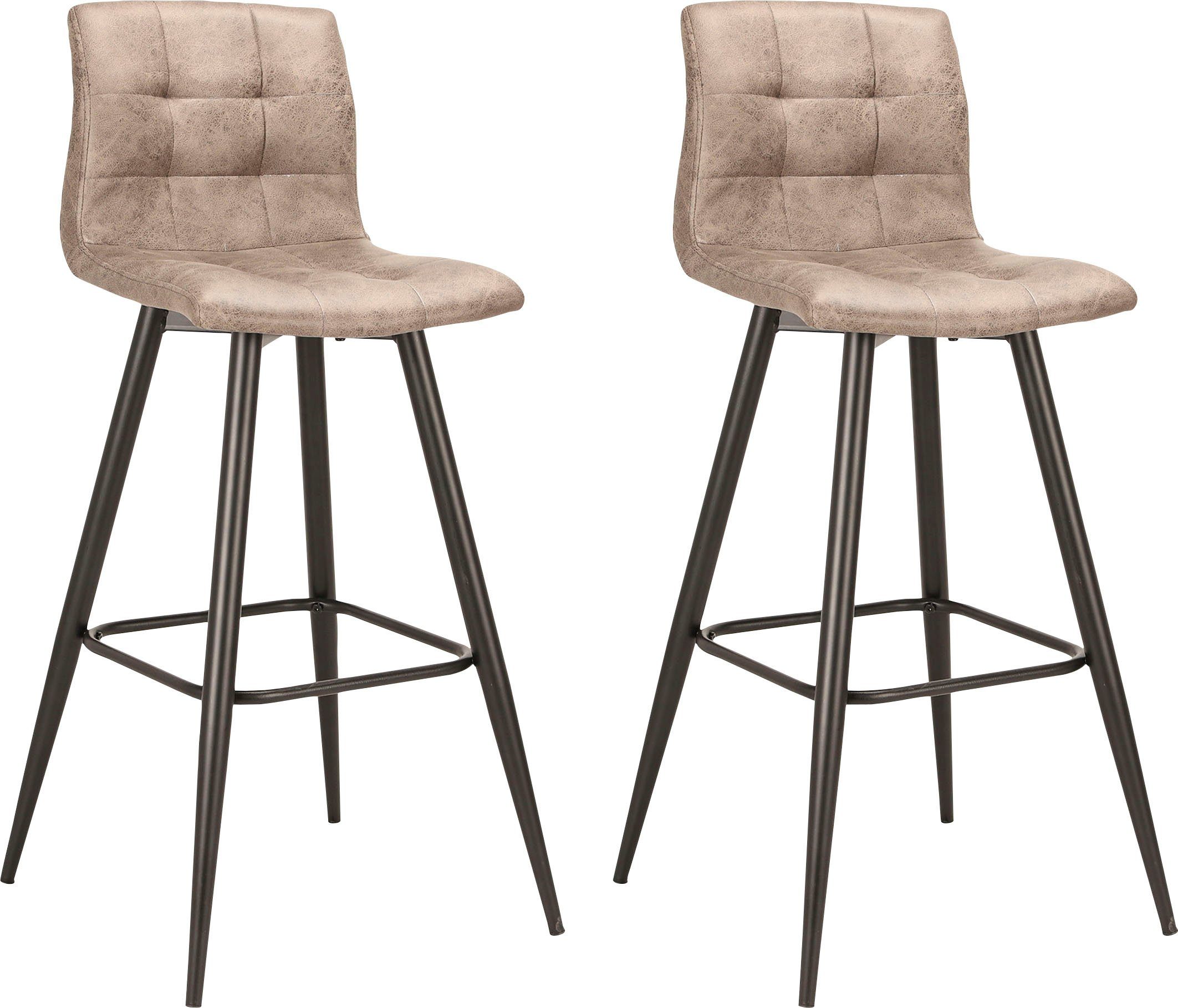 byLIVING Bargruppe Essgruppe Nele, Stühle Simone, (Set, 3-tlg., Tisch mit Barhockern), Barhocker, Bartisch