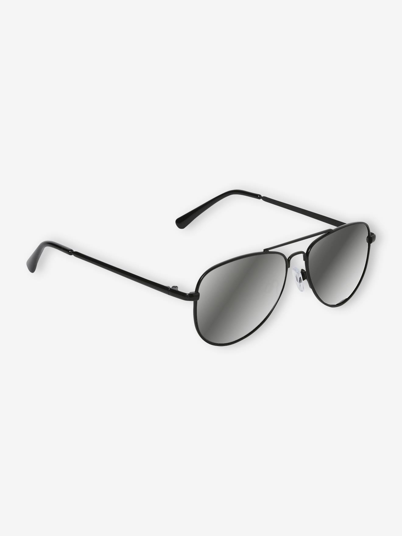 Lunettes de soleil forme pilote verres miroir garçon anthracite