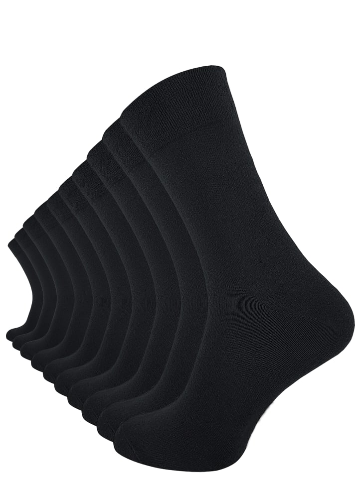Cotton Prime® 10 Paar Komfortsocken ohne Bund Gesundheitssocken aus  Baumwolle in schwarz günstig kaufen