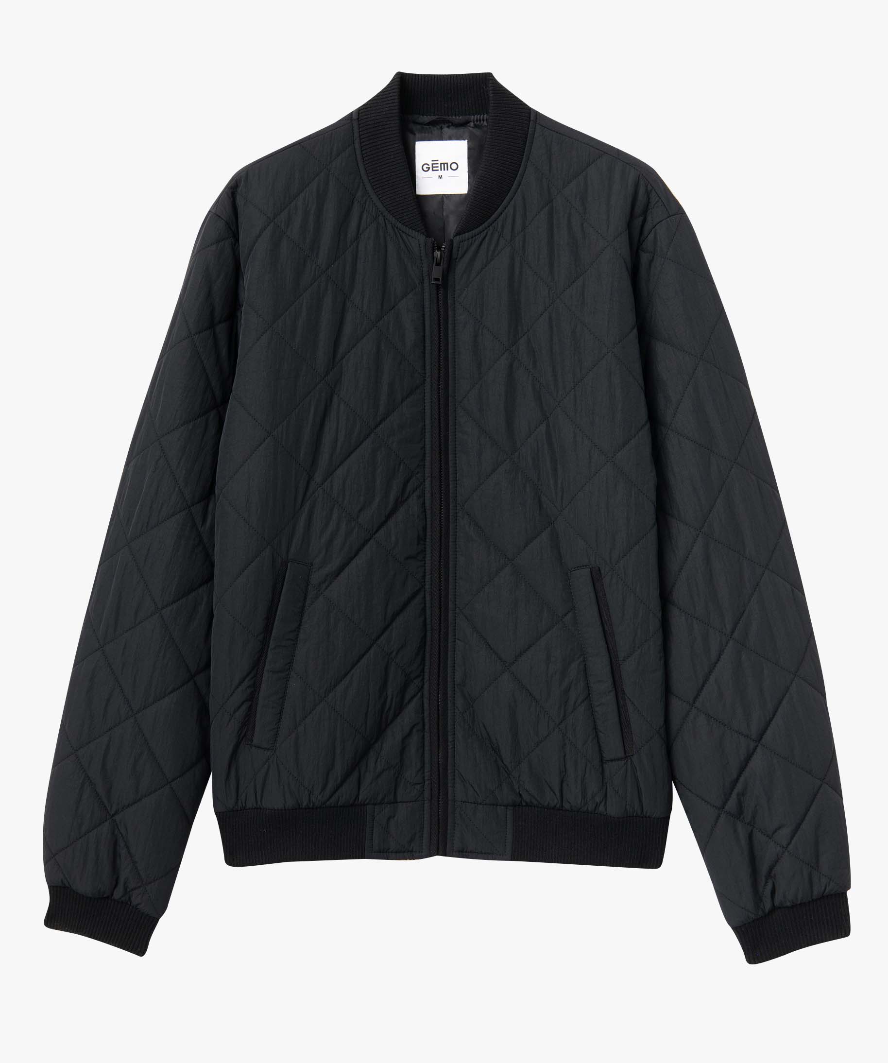 Blouson homme en matière matelassée et finitions en bord-c... noir | GEMO