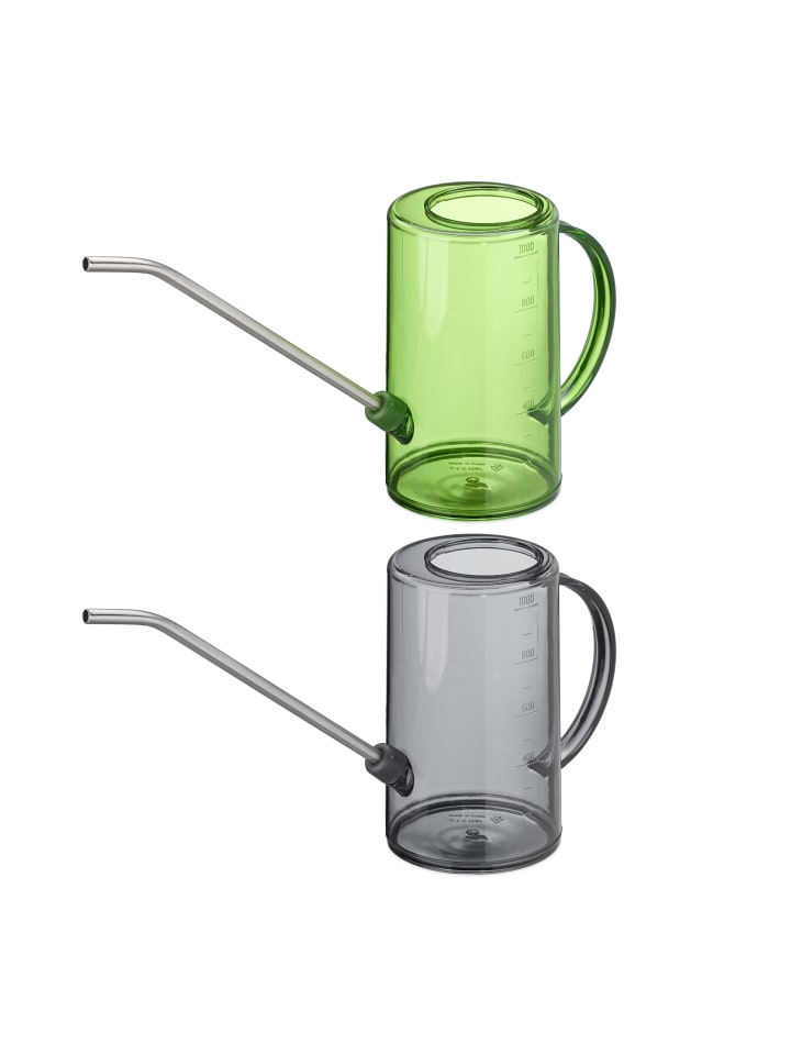relaxdays 2 x Gießkanne in Grau/ Grün - 1 Liter günstig kaufen onesize