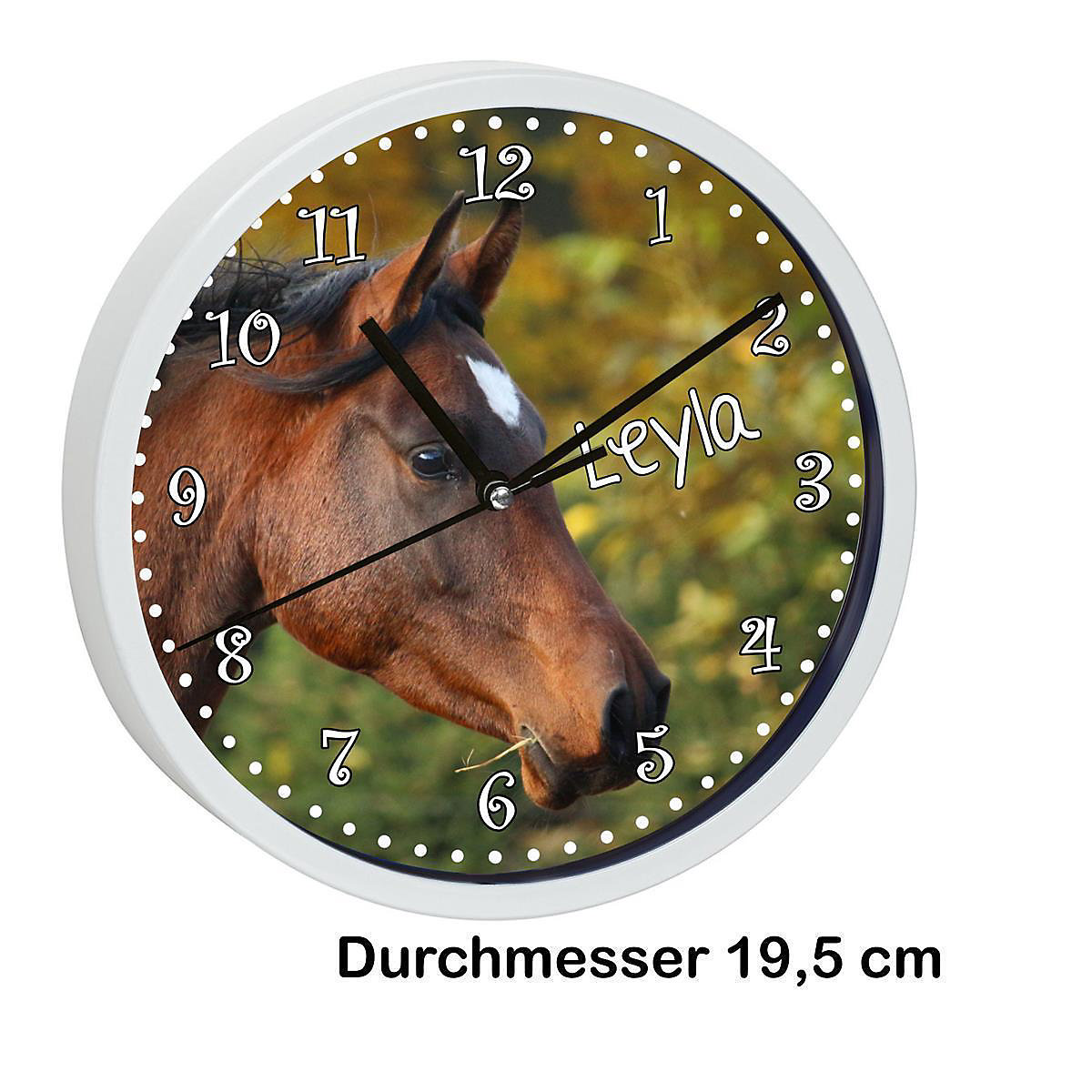 Kinder Wanduhr personalisiert mit Name Vollblut