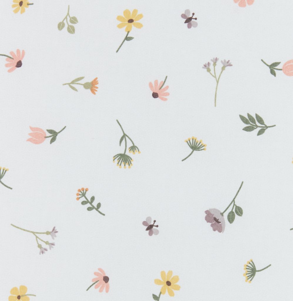 HVITMYRAK Textil-Wachstuch HVITMYRAK B140cm weiß mit Blumen