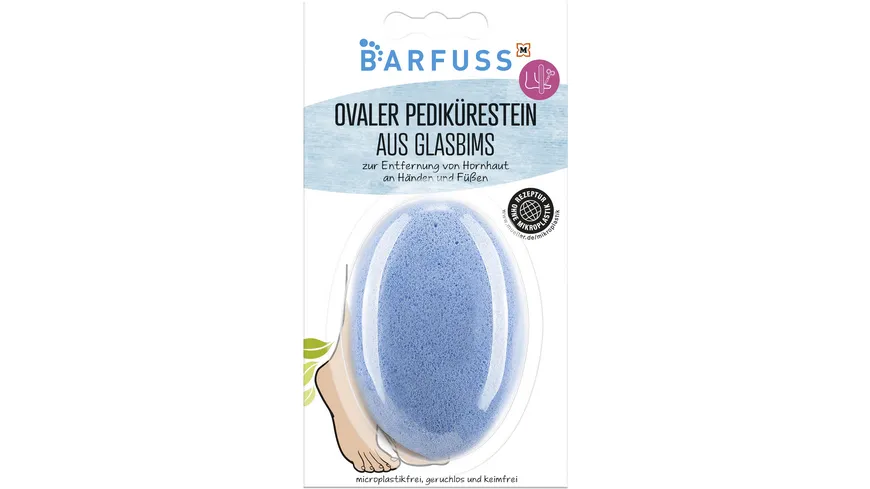 BARFUSS Pedikürestein Glasbims Oval