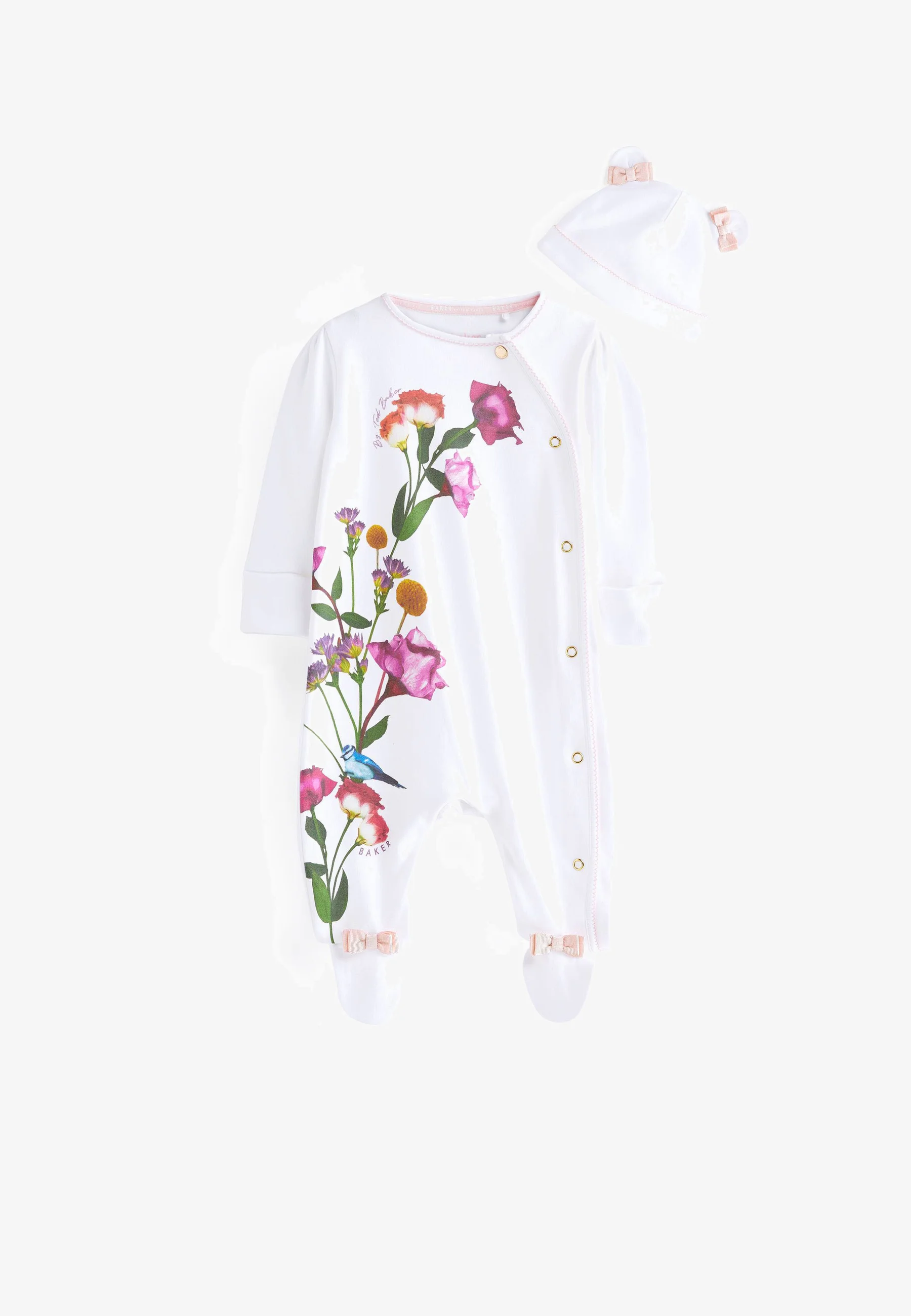 Conjunto de pijama y gorro con estampado floral blanco de Baker by Ted Baker - Mono