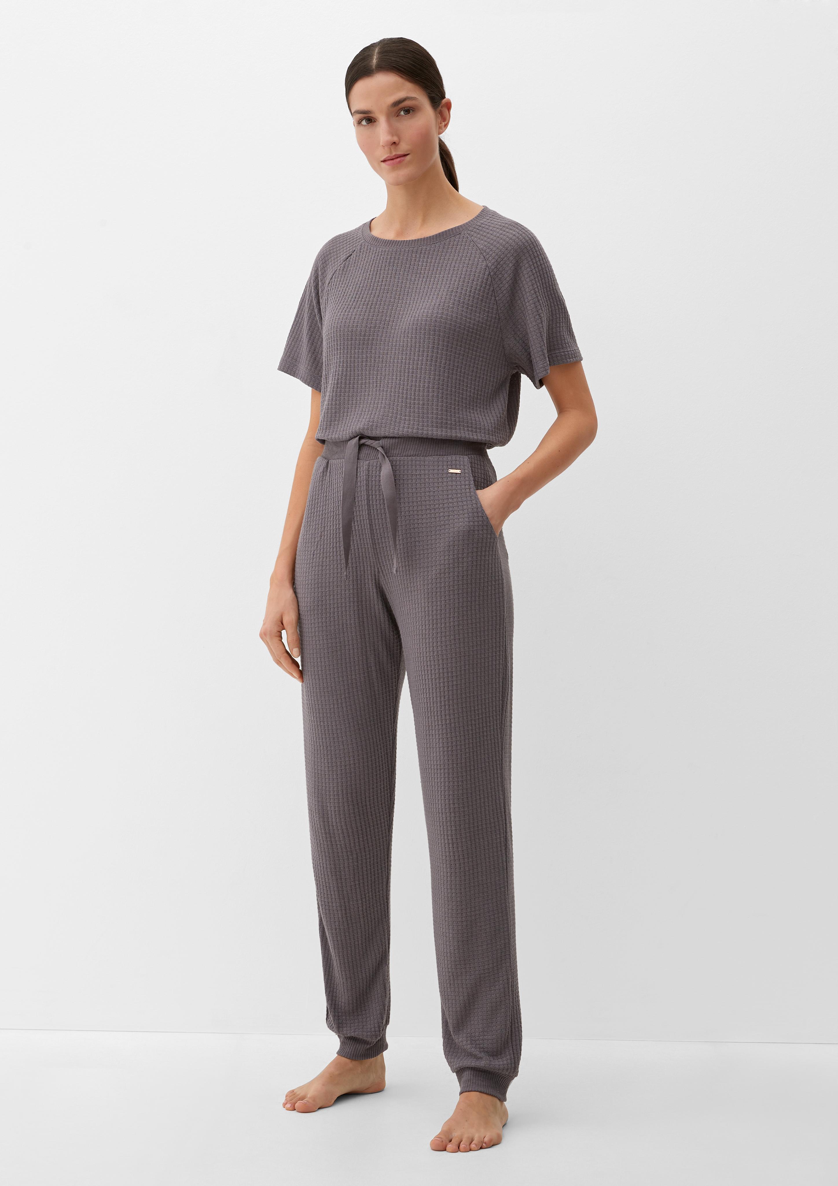 Pyjamahose in Waffelpiqué-Struktur  6007848-9500