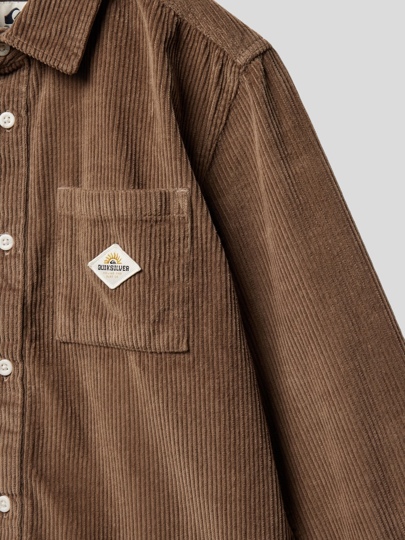 Cordhemd mit Brusttaschen Modell 'SURF' in cognac