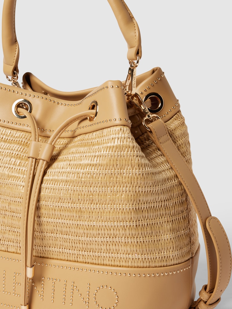Bucket Bag mit Label-Detail Modell 'FLAOT' in sand