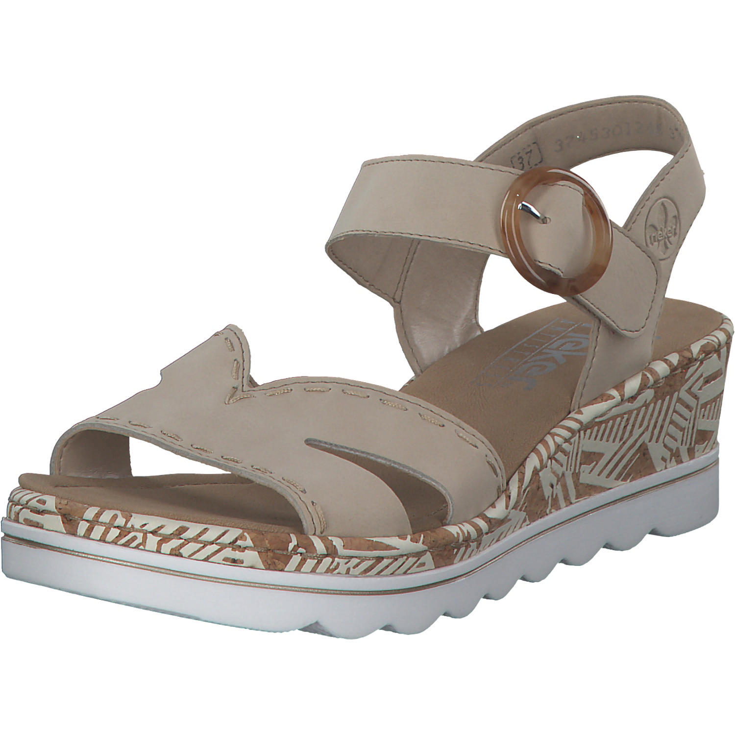 Rieker 67173, Plateau-Sandaletten, Damen, perle